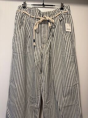 NWT FREE People dakota striped cinched waist pull-on jeans- super cute!!